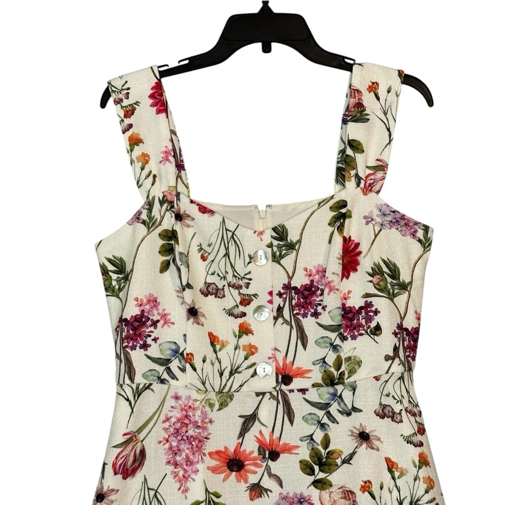 Eliza J Ivory Floral Print Mini Dress. Sz: 10 - Picture 4 of 9